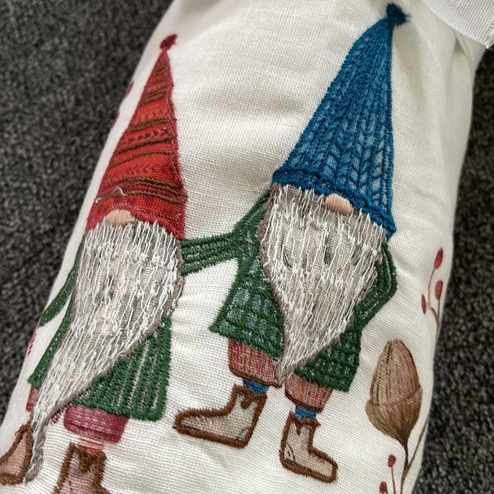 Forest Gnome Embroidered Cotton/Linen Table Throw - Picture 5 of 5